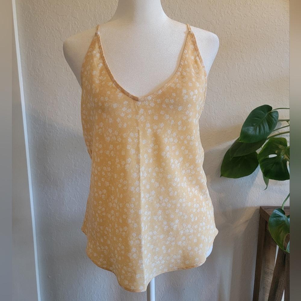 Abercrombie & Fitch Tank Top | Yellow Floral | Size Medium